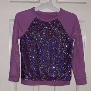 Cat & Jack Purple Sparkle sweatshirt size S (6/6X)